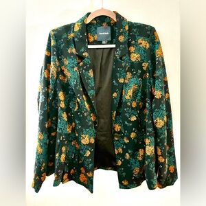 ModCloth Floral Cottagecore One Button Blazer/Jacket/Lined